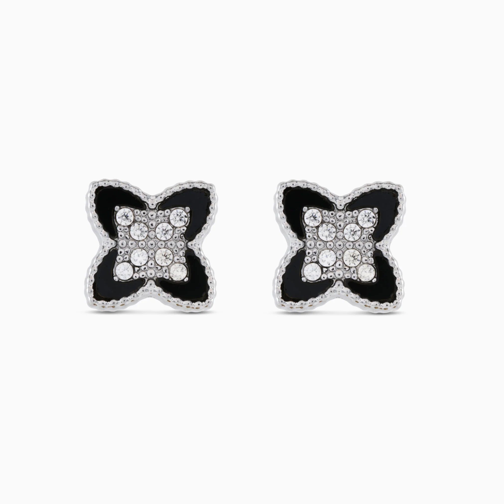 Boucles d’oreilles PASSIONATE NOIRE ET ARGENT