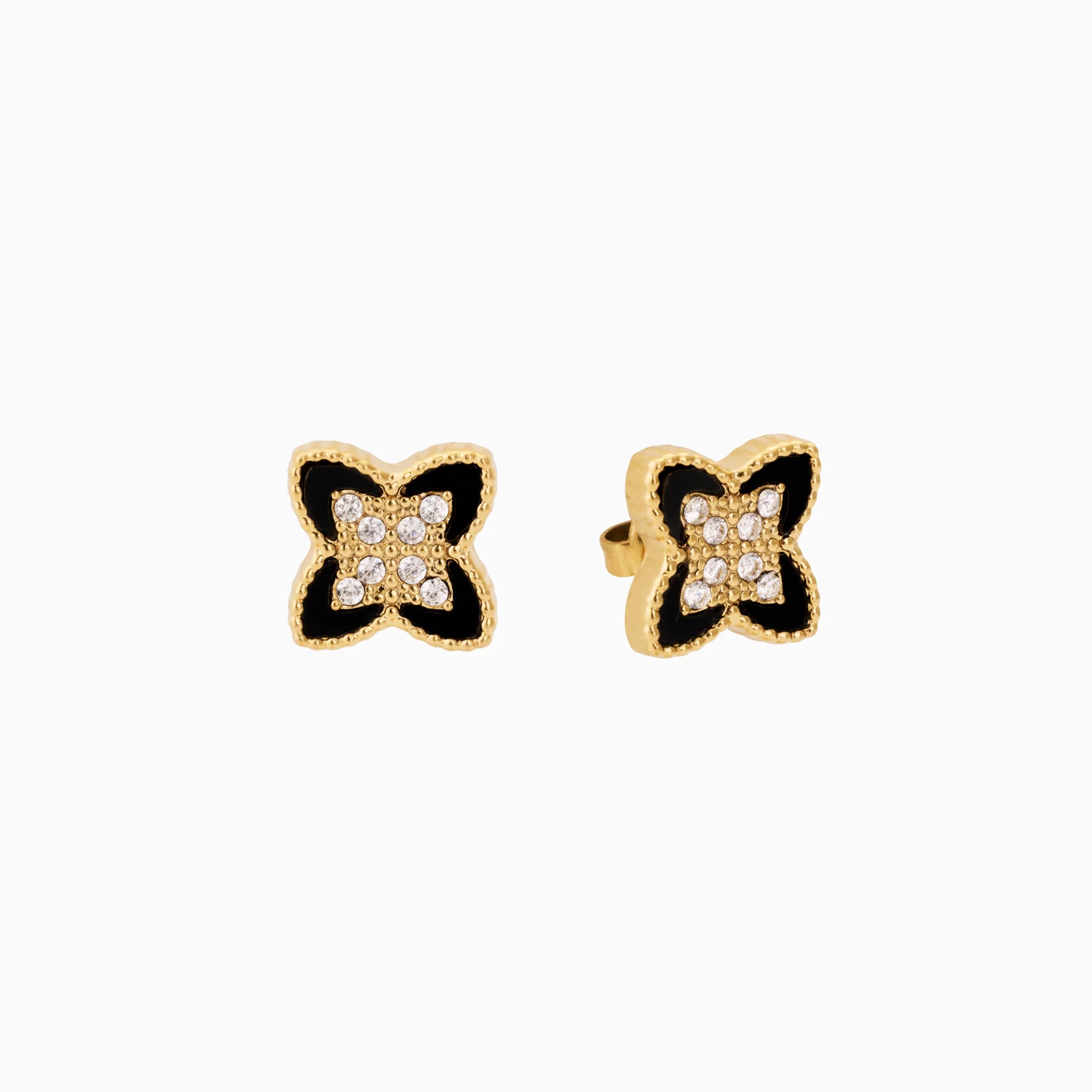 Boucles d’oreilles PASSIONATE NOIRE ET OR