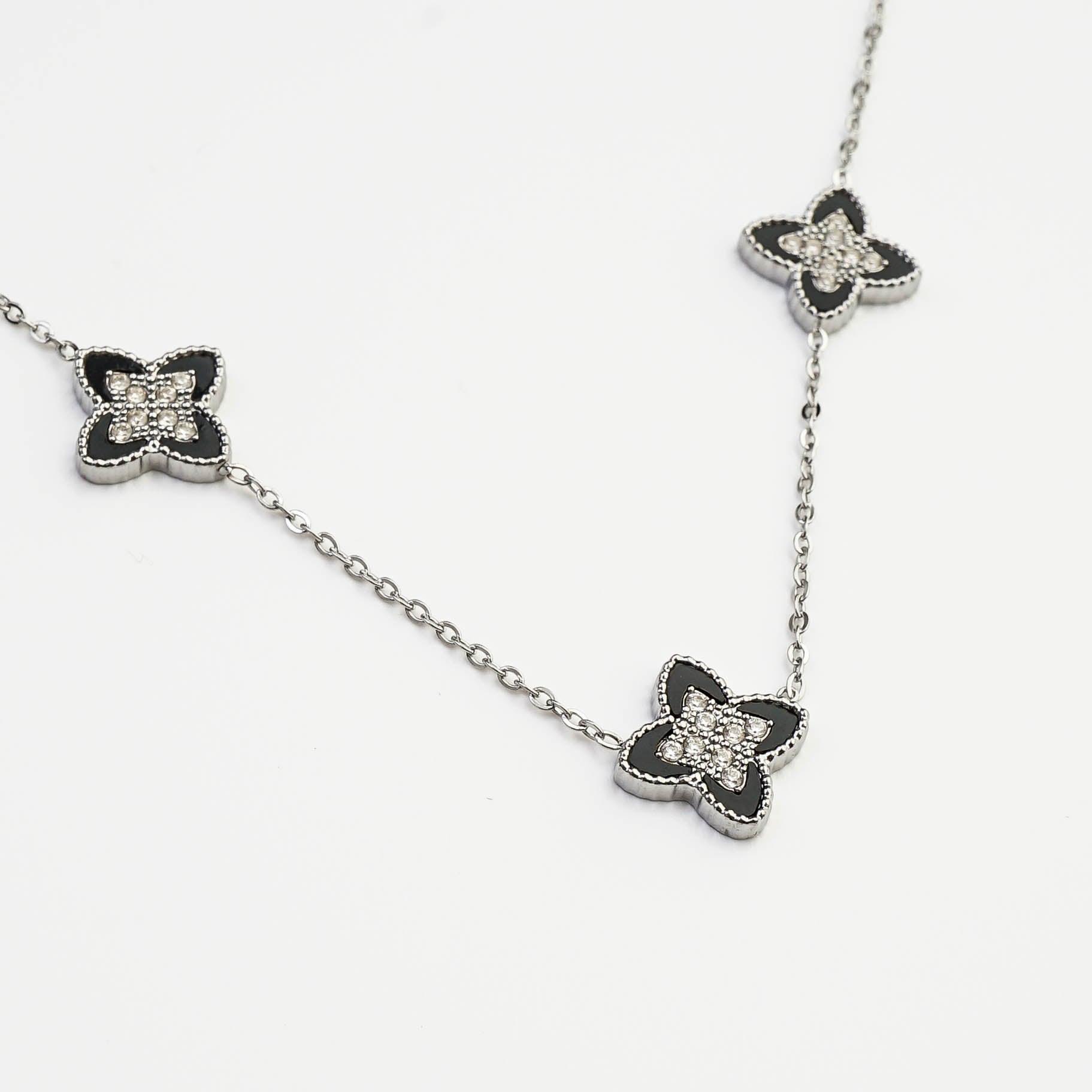 COLLIER PASSIONATER NOIR ET ARGENT