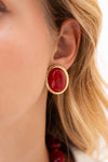Boucles d'oreilles YINA rouge