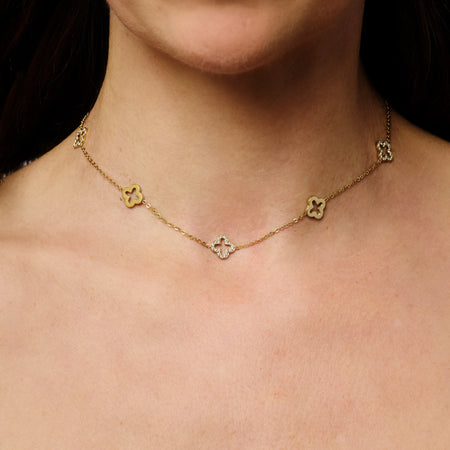 COLLIER CLOVER OR